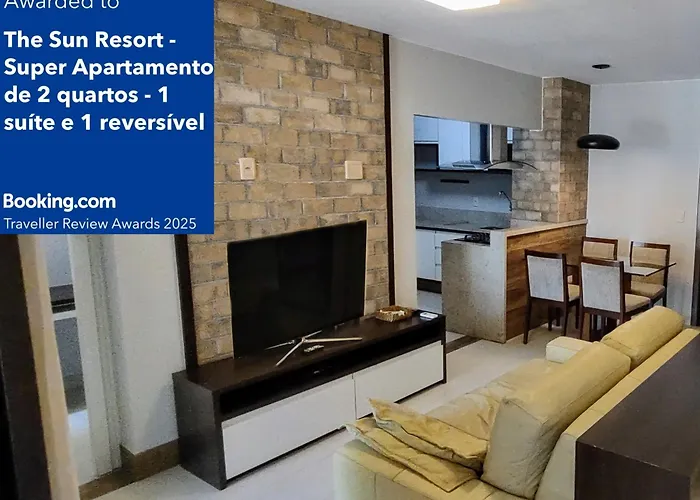 The Sun Resort - Super Apartamento De 2 Quartos - 1 Suite E 1 Reversivel